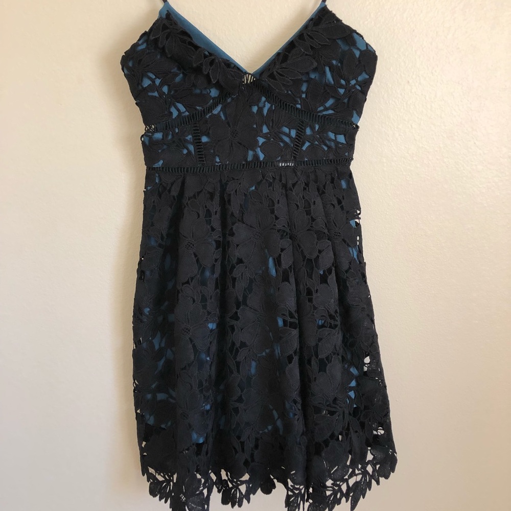 Romeo + Juliet Lace black teal Dress Small New